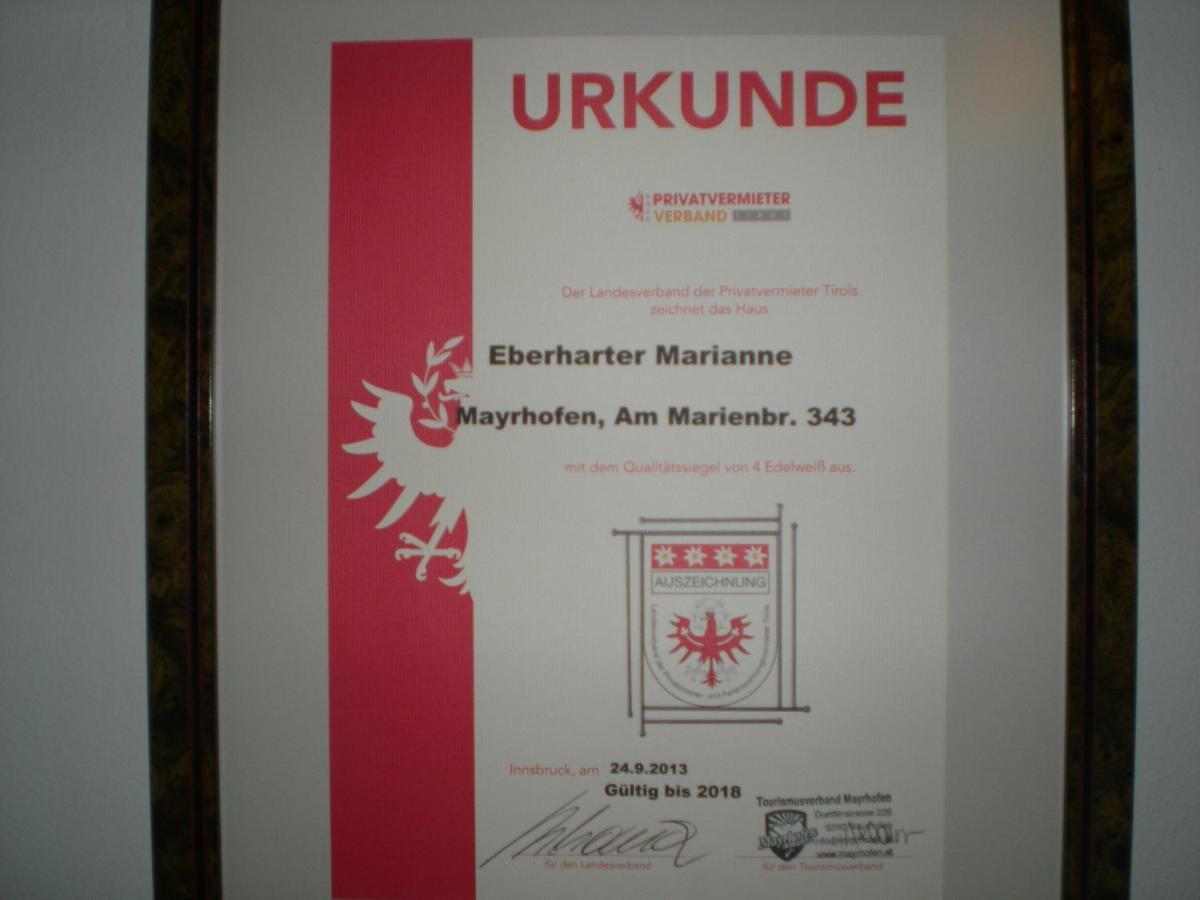 Ferienwohnung Haus Eberharter Mayrhofen Exterior foto